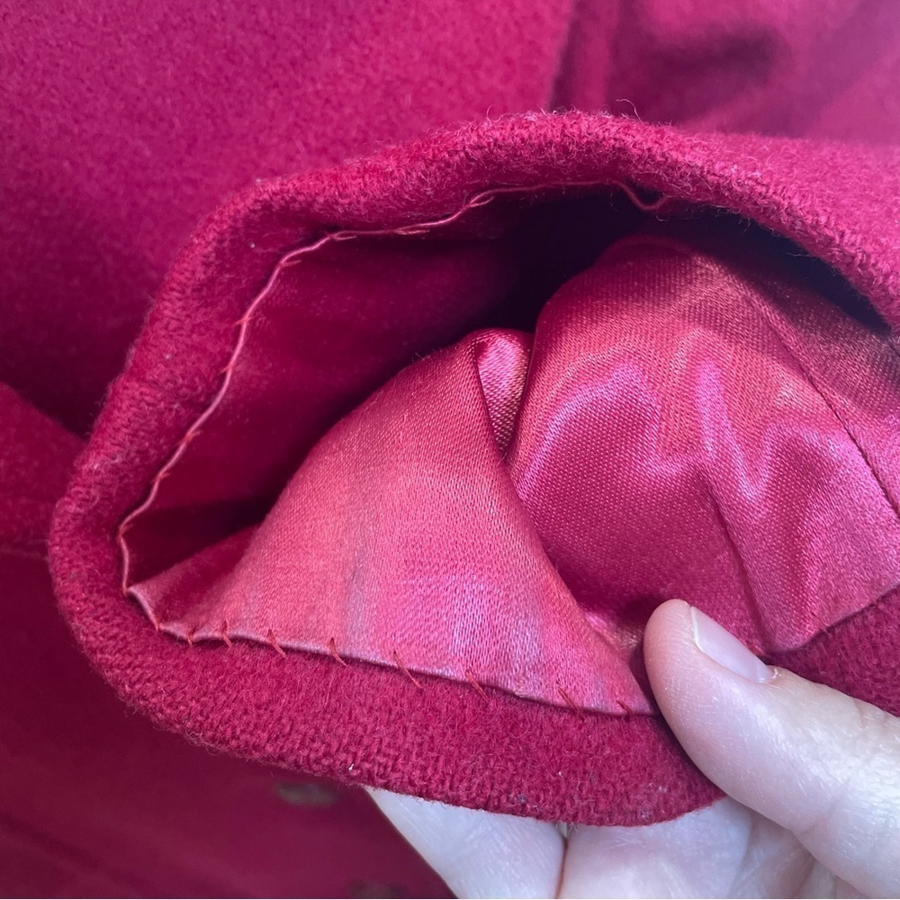 Vintage Chic London Fog Size 8-M Red 100% Wool Coat Classic Retro Glam Elegant - Picture 14 of 16